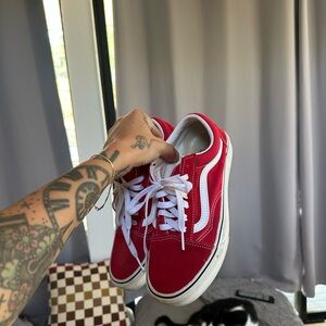 Vans Red and White Sneakers